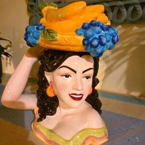 Carmen Miranda Chiquita Banana Retro Ceramic Cookie Jar!💛